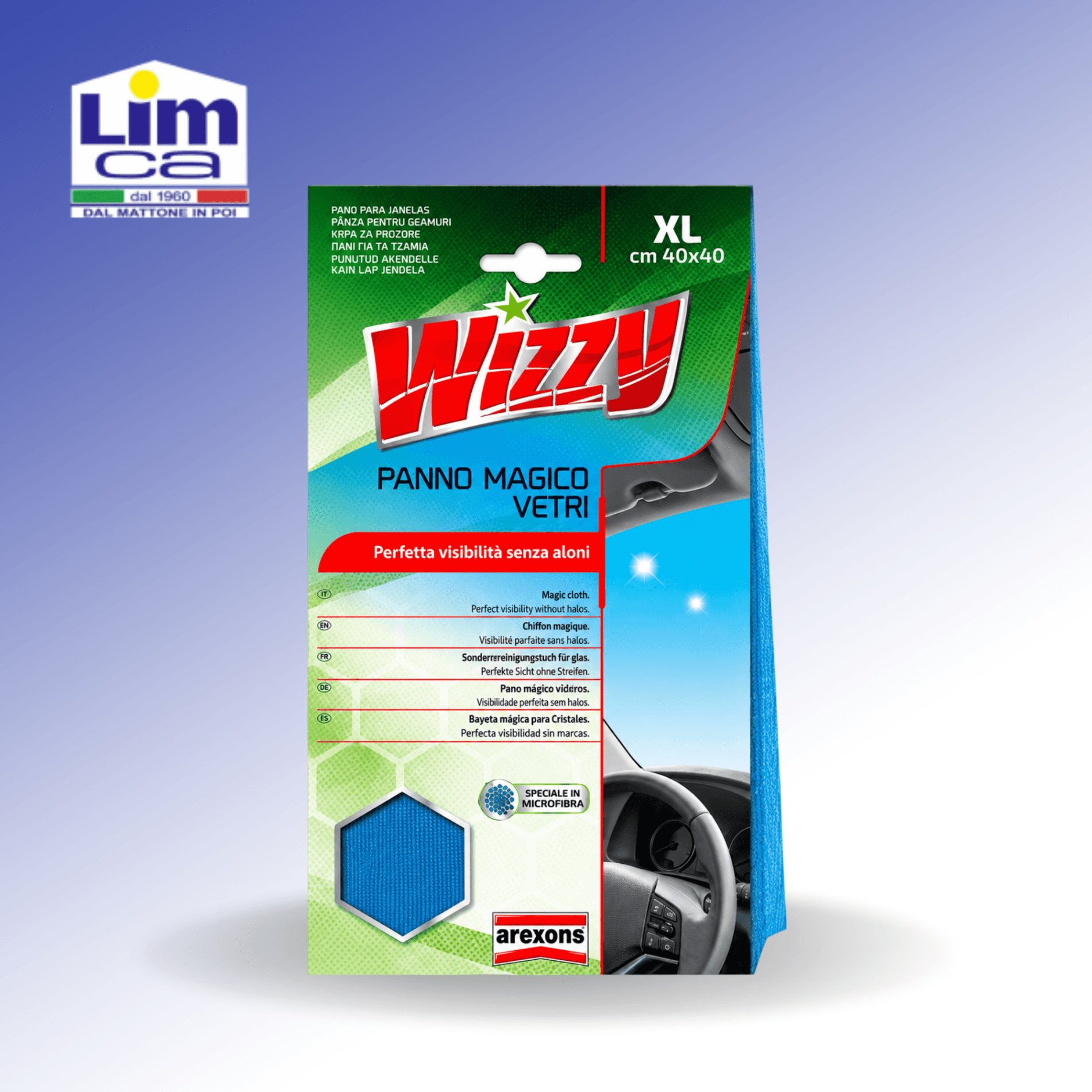 WIZZY PANNO MAGICO VETRI - Panno in bimicrofibra zero aloni