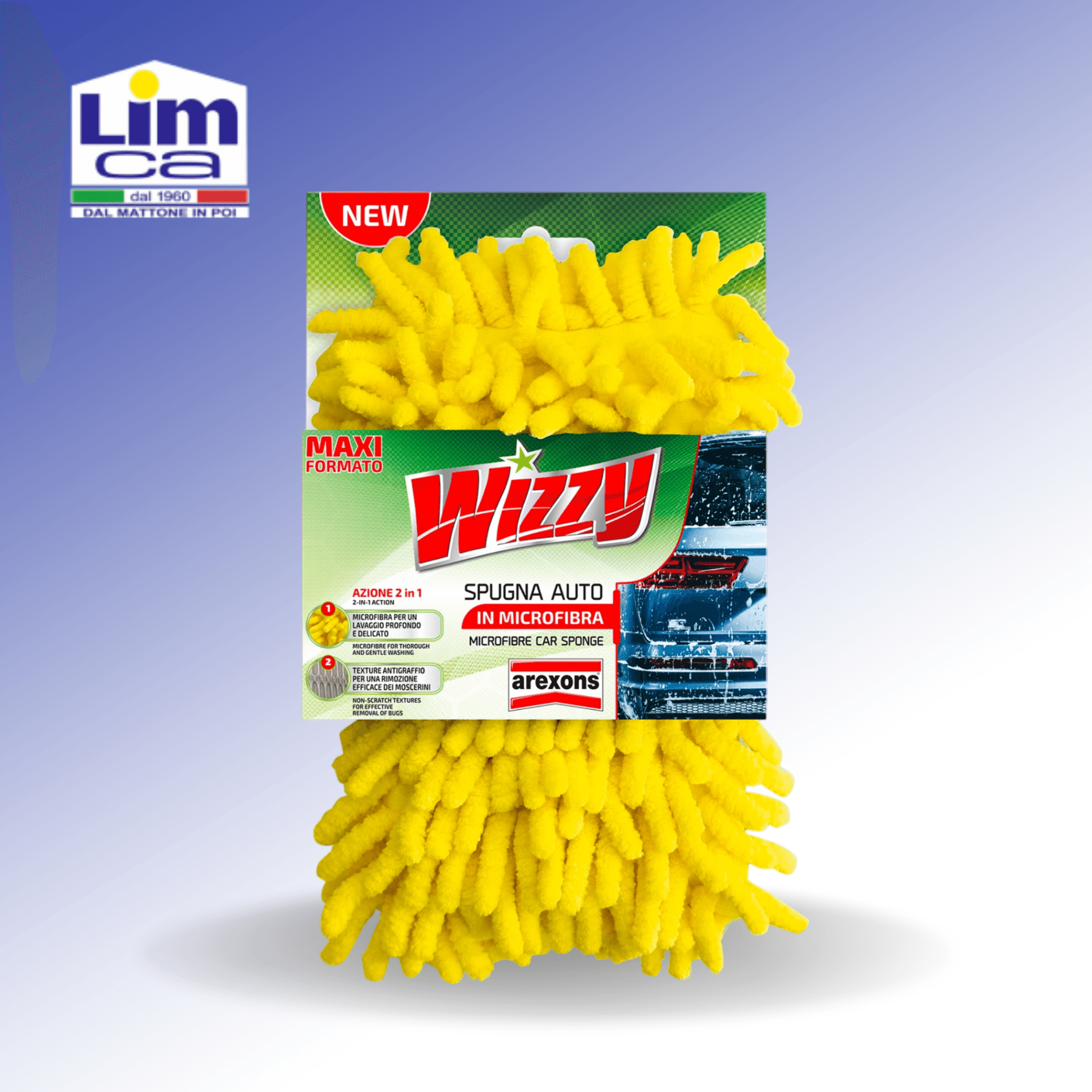 WIZZY SPUGNA MICROFIBRA 2 IN 1 - Struttura a doppia azione