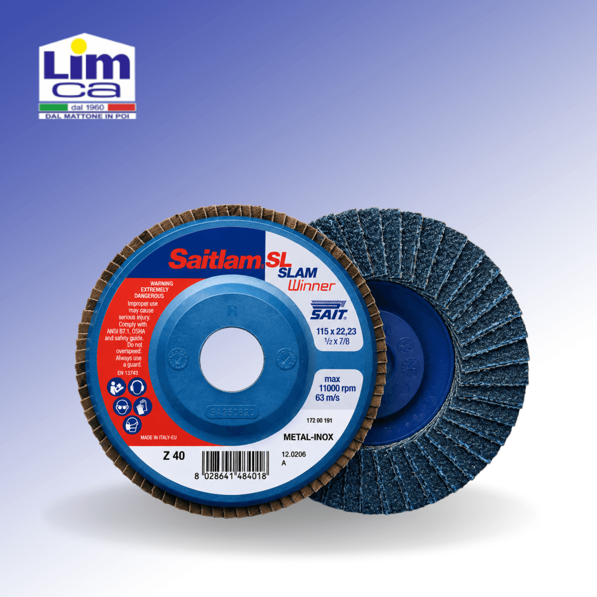 SAITLAM SL Z - Dischi abrasivi per acciai e metalli non ferrosi