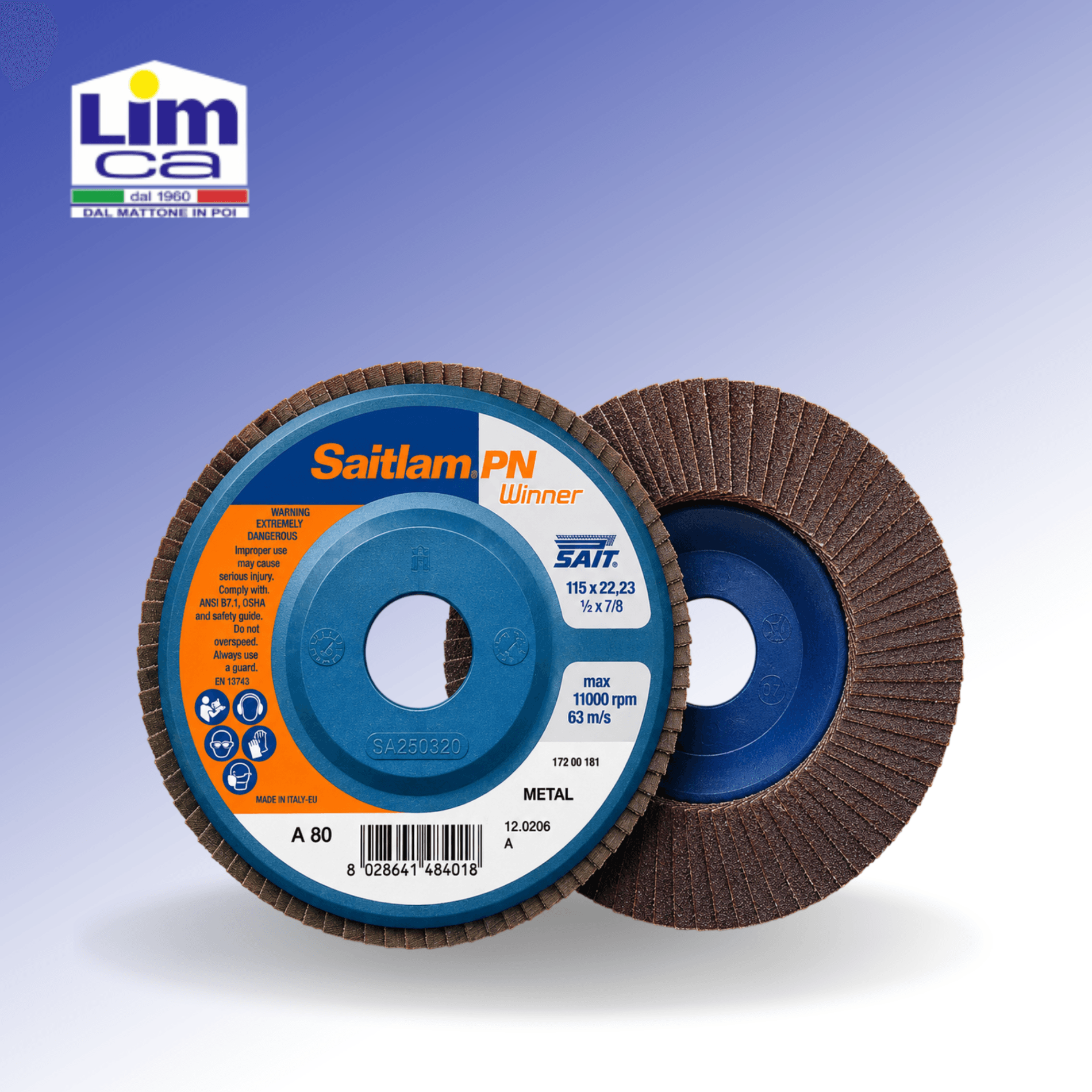 SAITLAM PN Z - Dischi abrasivi per acciai e metalli non ferrosi