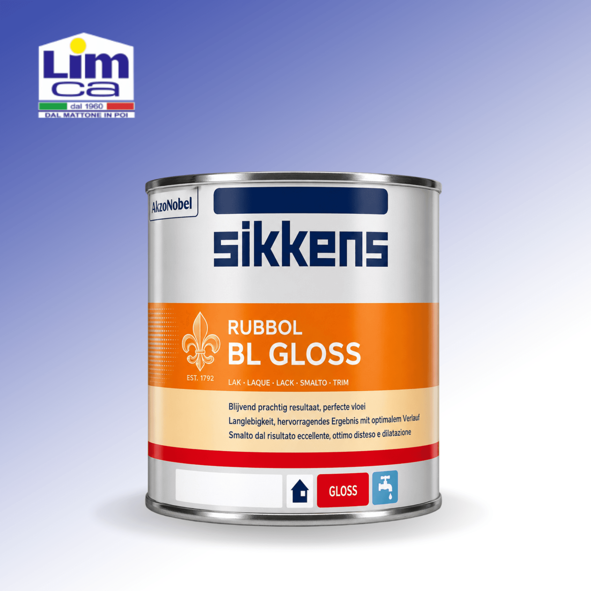 RUBBOL BL GLOSS - Smalto brillante all'acqua legno e ferro