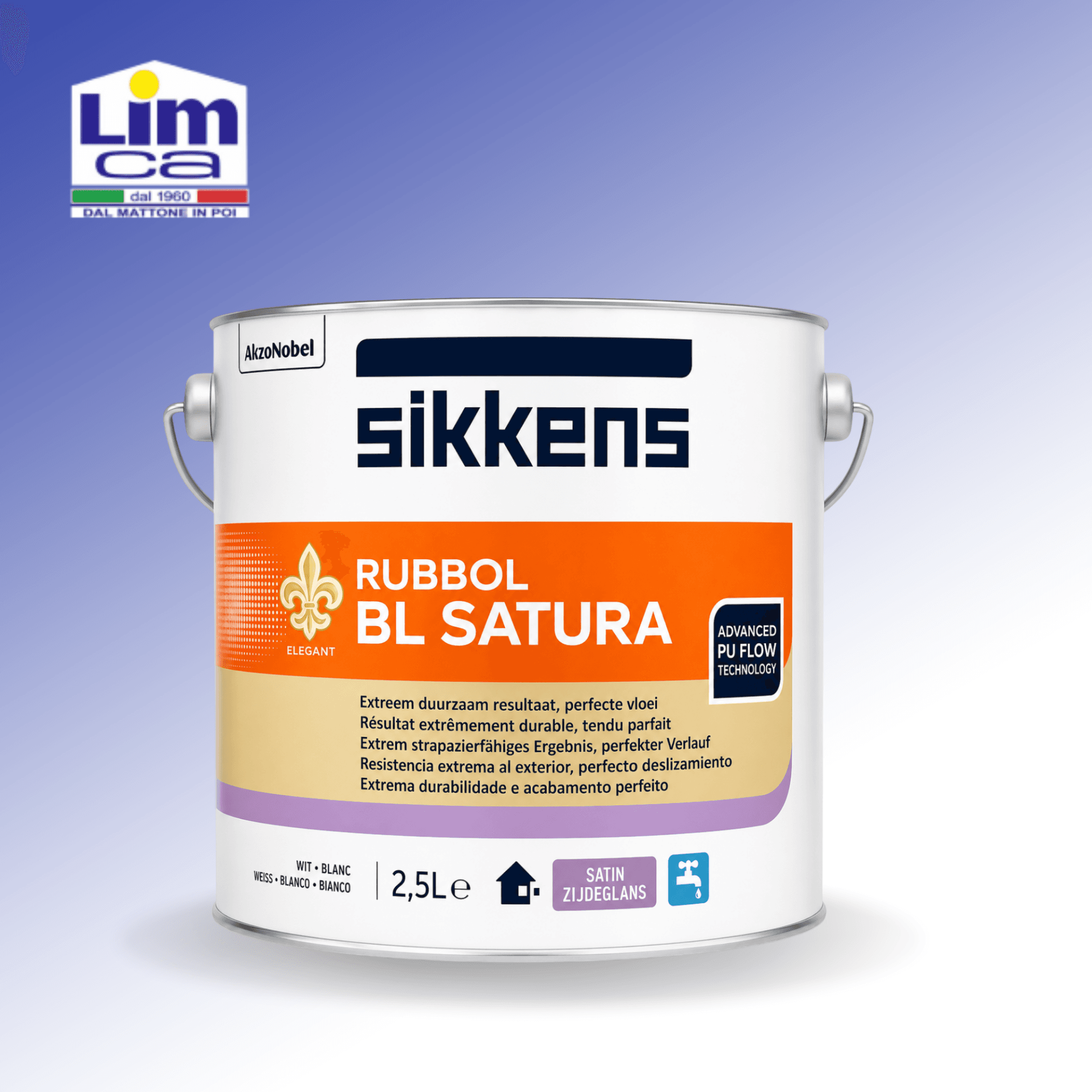 RUBBOL BL SATURA - Smalto satinato all'acqua legno e metalli