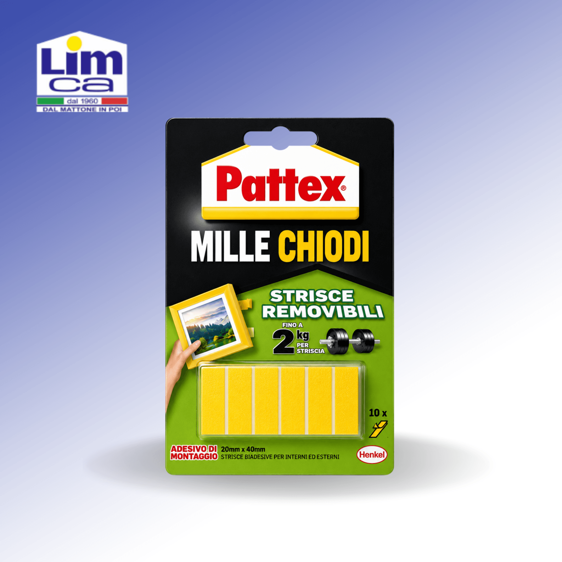PATTEX MILLECHIODI TAPE - 10 Strisce biadesivo universale rimovibile